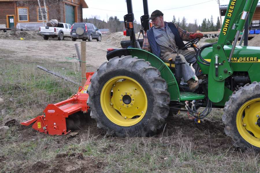 Rotatilling for new garden space…yay friends!